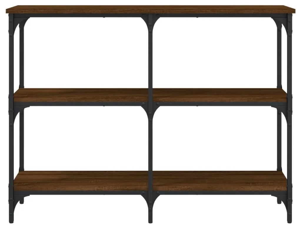 Tavolino consolle rovere marrone 100x29x75 cm legno multistrato