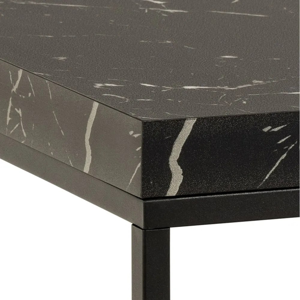 Tavolino nero con piano in marmo 60x60 cm Barossa - Actona