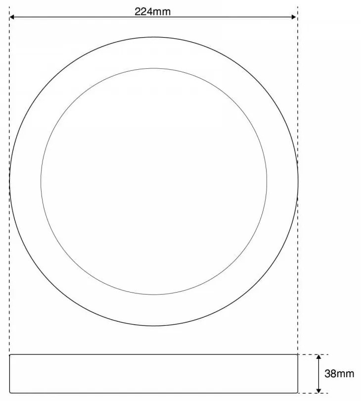 Plafoniera LED Rotonda 20W 2.000lm no Flickering Ø225mm Colore  Bianco Naturale 4.000K
