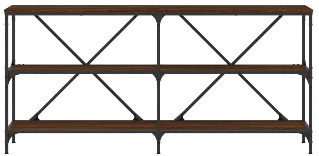 Tavolo consolle rovere marrone 160x30x75 cm multistrato e ferro