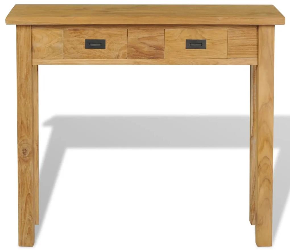 Tavolo consolle in legno massello di teak 90x30x80 cm