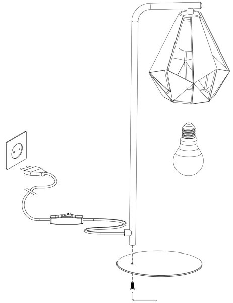 Eglo 43058 - Lampada da tavolo CARLTON 1xE27/60W/230V