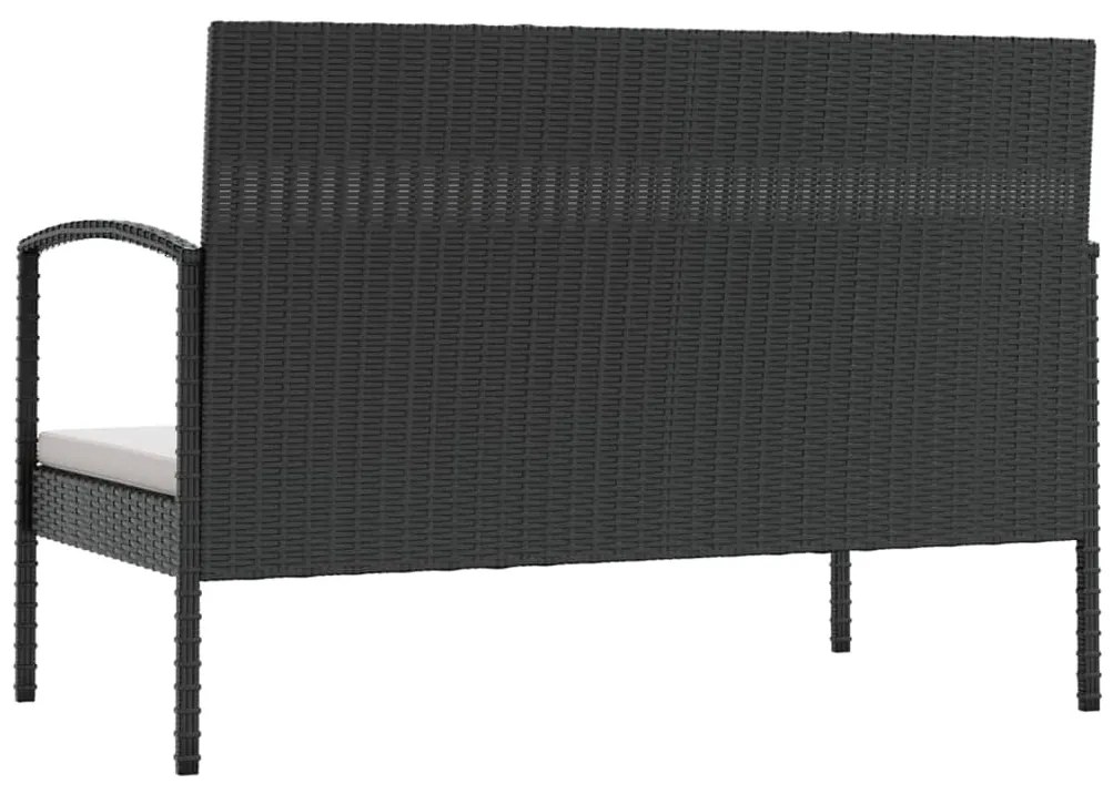 Set divani da giardino 16 pz con cuscini in polyrattan nero