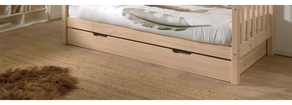Cassetto sotto il letto per bambini 90x200 cm in colore naturale Fritz - Vipack
