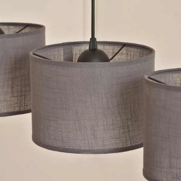 Lampadario a cavo ALBA 3xE27/15W/230V grigio