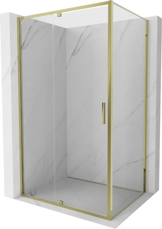 Mexen Exo cabina doccia a battente 160 x 100 cm, trasparente, oro - 819-160-100-50-00