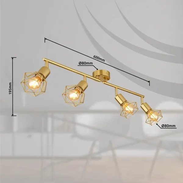 Globo 54802GB-4 - Faretto XARA I 4xE14/40W/230V oro