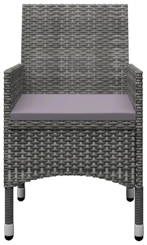 Set Mobili da Pranzo da Giardino 9 pz Polyrattan Acacia Grigio