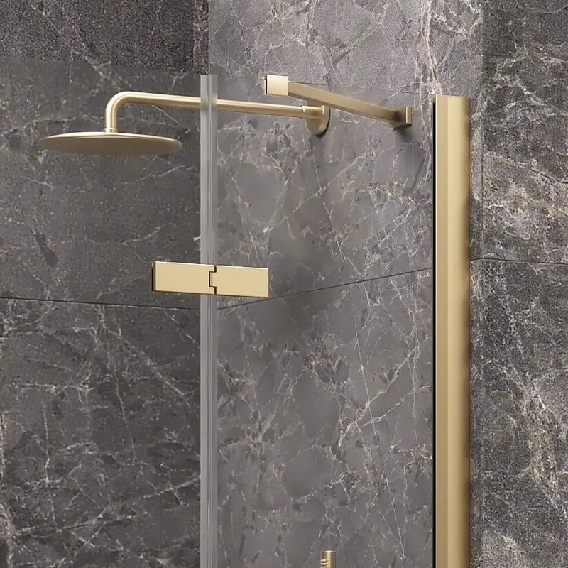 Kamalu - Box doccia 80x140 oro satinato doppio battente | KT1000G
