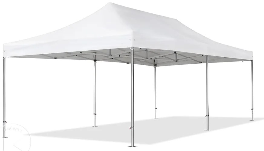 TOOLPORT 4x8m gazebo pieghevole PES con laterali (finestre panoramiche), PROFESSIONAL alluminio, bianco - (582035)