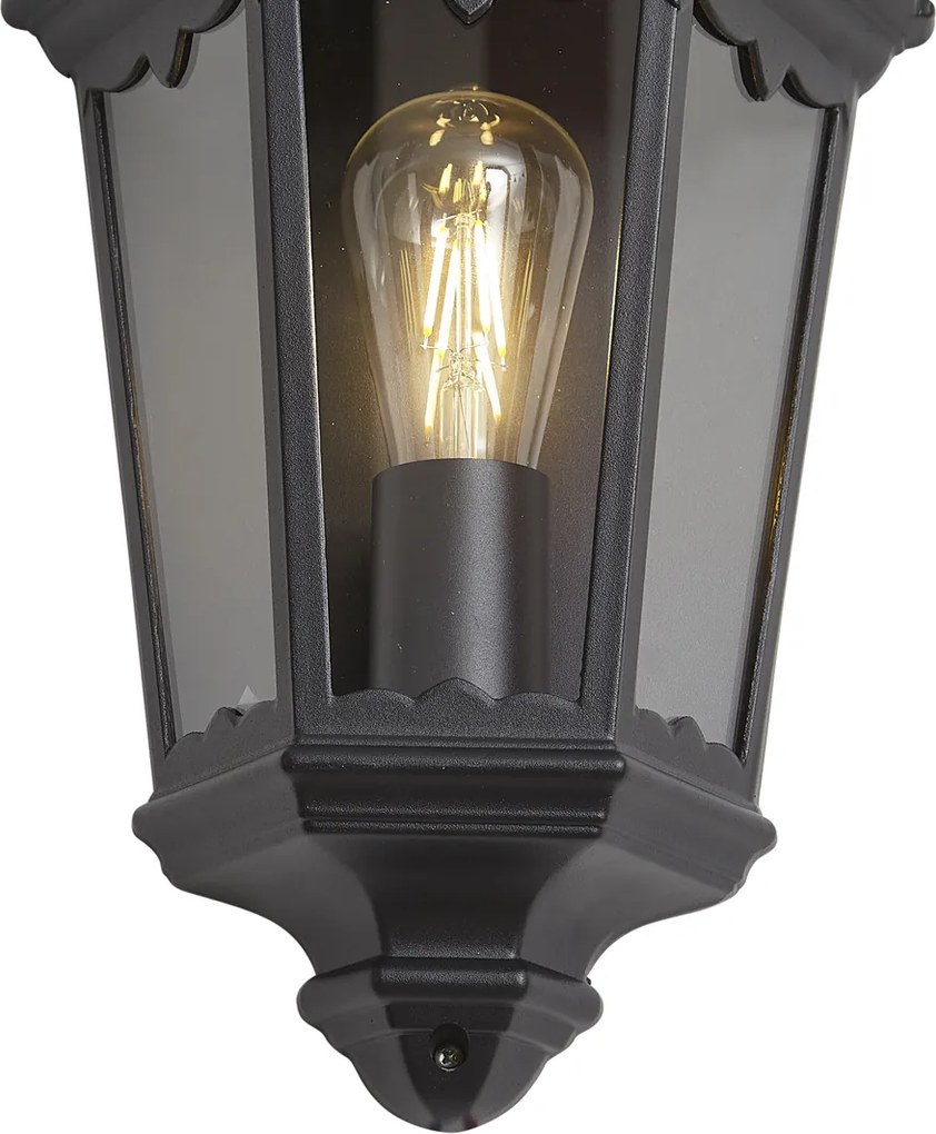 Lanterna da parete classica per esterni nera IP44 - Havana Half