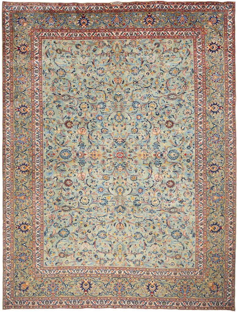 Kashan Tappeto persiano 400x300 Beige (Iran) Annodato A Mano