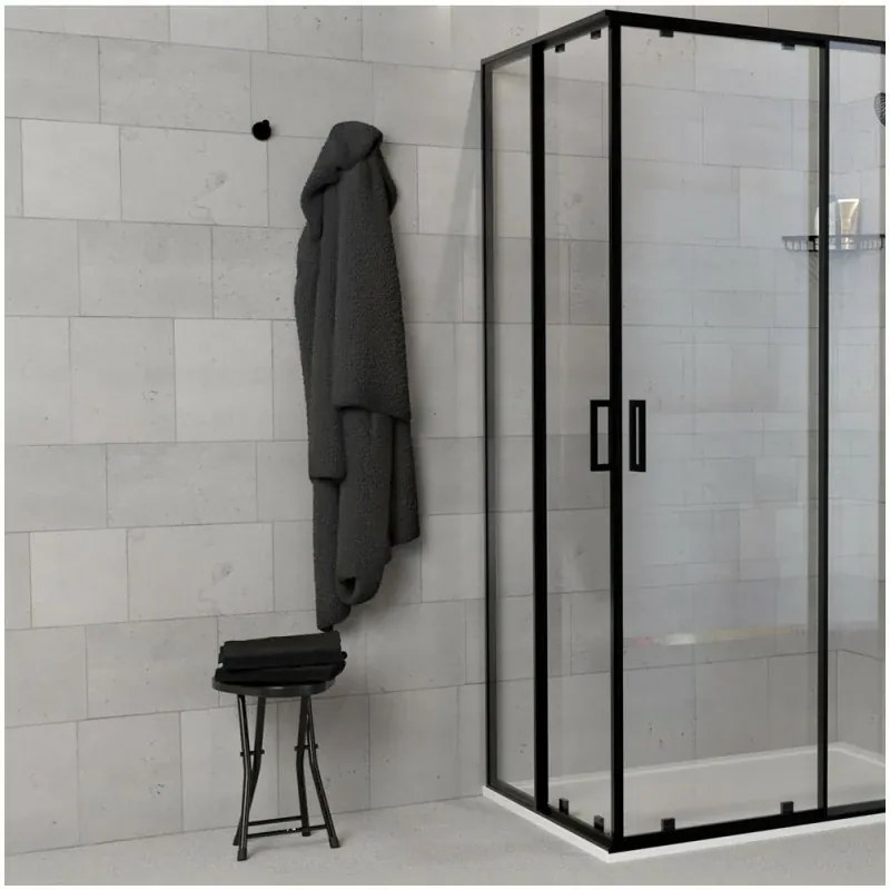 Appendino portasciugamani in acciaio nero opaco Chic Black