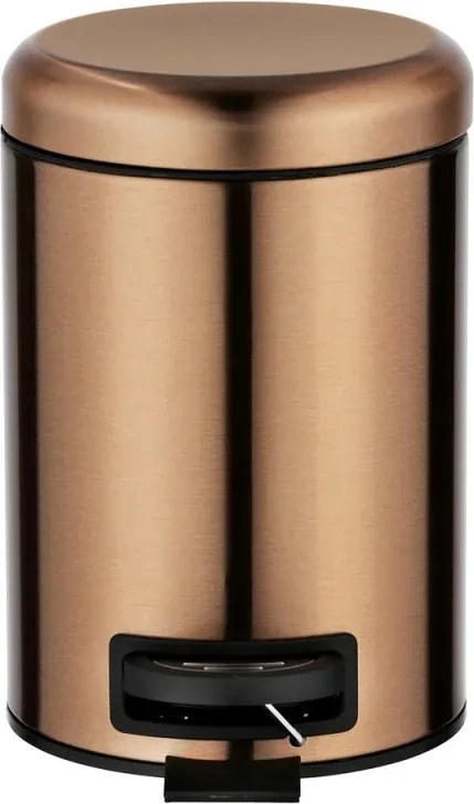 Cestino portarifiuti in acciaio inox rame 3 lt con pedale