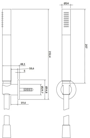 Cersanit S951-401 - Set da doccia CREA nichel