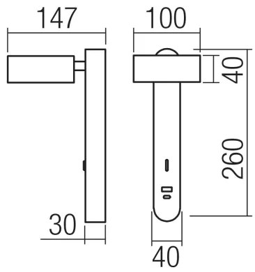 Redo 01-4640 - Lampada da parete LED SADES LED/6W/230V CRI 90 USB bianca