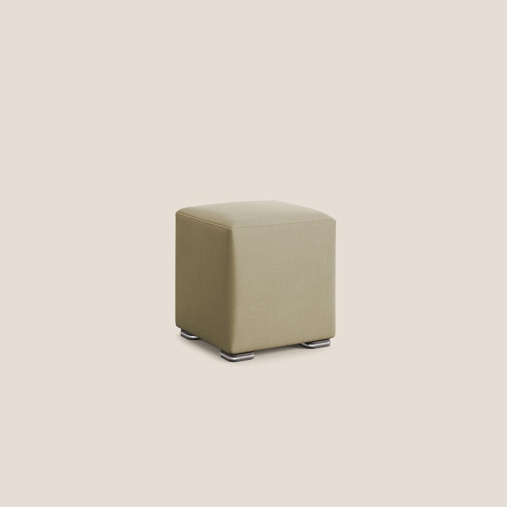 Cube pouf in microfibra smacchiabile T11 beige