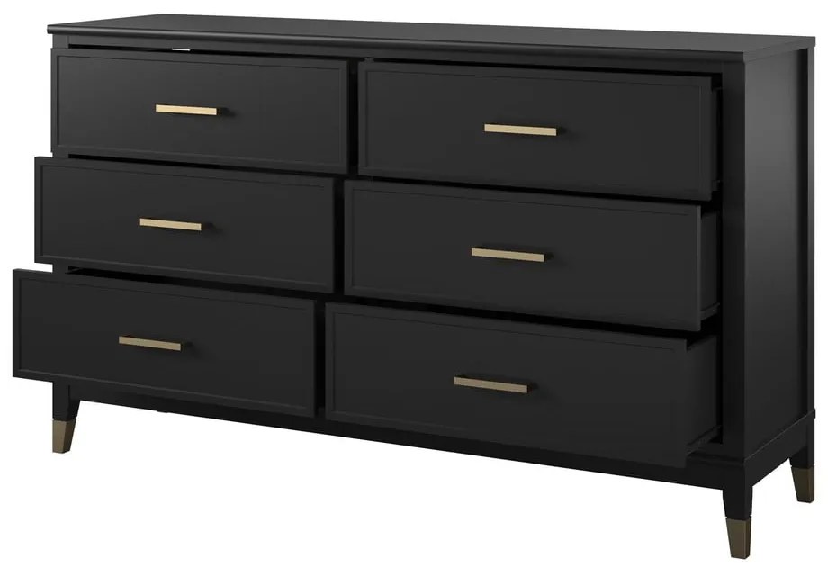 Cassettiera nera , 144 x 85 cm Westerleigh - CosmoLiving by Cosmopolitan