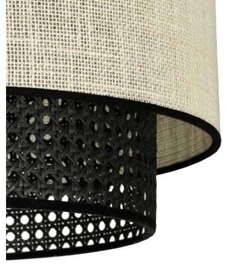Duolla - Lampadario a plafone RATTAN YUTE 1xE27/15W/230V diametro 45 cm color crema/nero