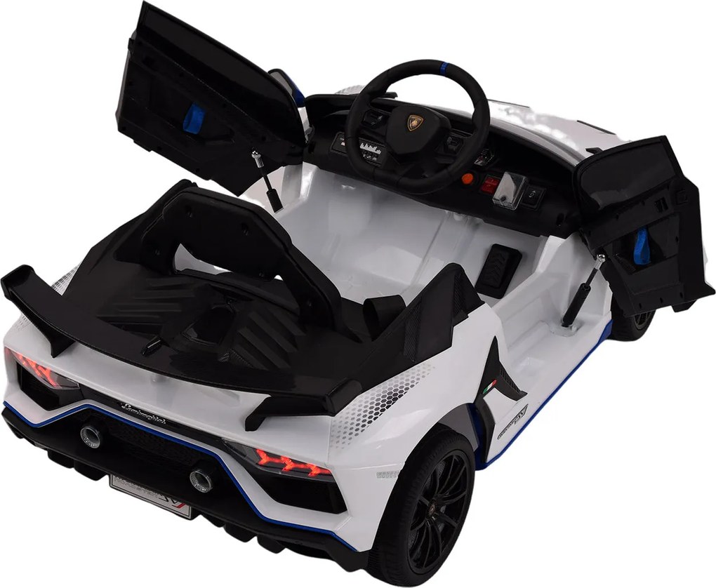 Macchina Elettrica per Bambini 12V con Licenza Lamborghini Aventador SVJ Small Bianca...