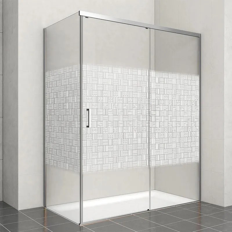 Porta doccia scorrevole L 158-159.5 cm x H 200 cm per nicchia in vetro smerigliato SP. 6 mm, profilo lucido cromo, serie Jazz