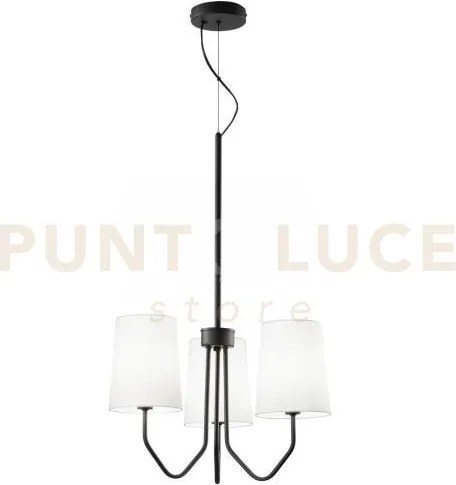 Lampadario a sospensione sally nera 3 luci attacco e14 50x150cm in ...
