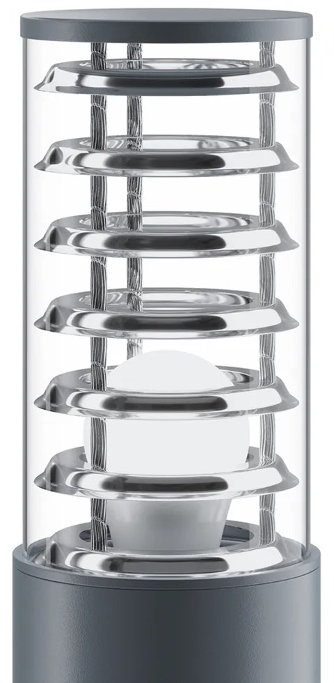 Lampione Per Esterno Moderno Alluminio Grigio 1 Luce E27 60W Ip54