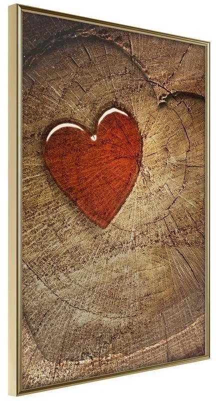 Poster  Carved Heart  Cornice Quadri Cornice d'oro, Larghezza x Altezza Home decor 30x45