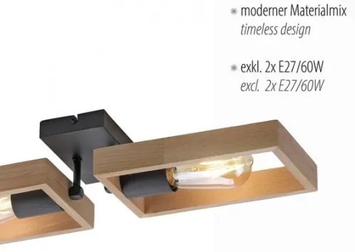 Leuchten Direkt 15657-18 - Lampadario a plafone FRANKY 2xE27/60W/230V