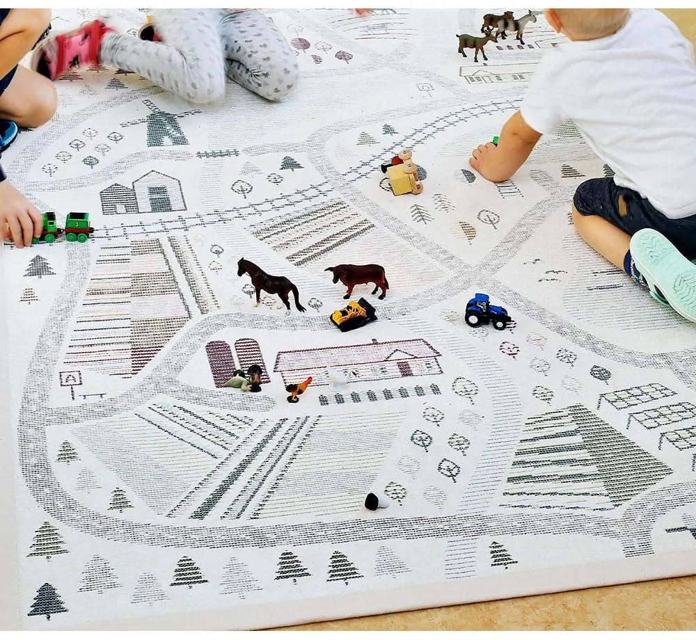 Tappeto per bambini bifacciale bianco, 160 x 230 cm Ülejõe - Narma