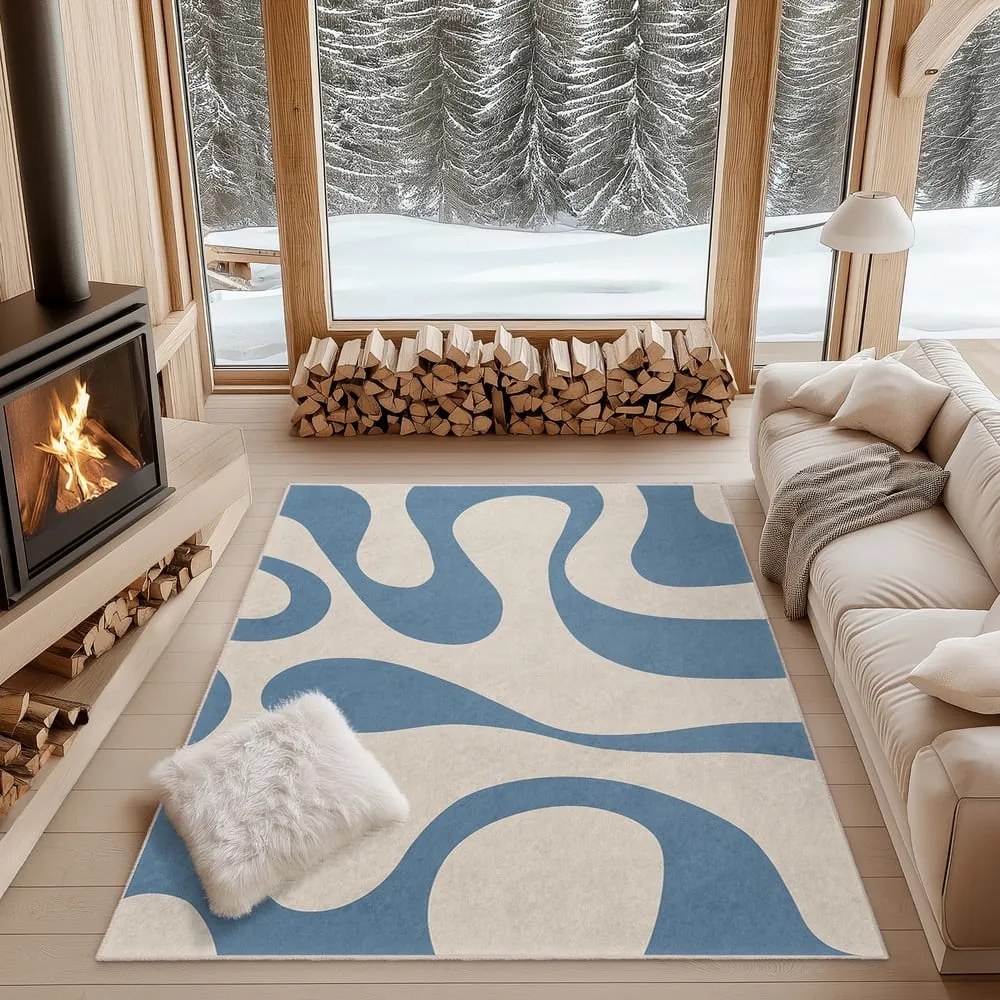 Passatoia blu lavabile 80x200 cm Blue Latte – Mila Home