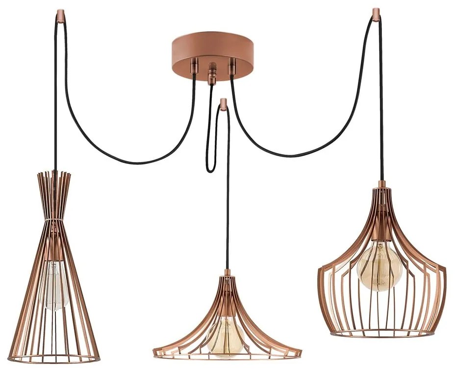 Lampadario color rame con paralume in metallo Mezopotamya – Opviq lights