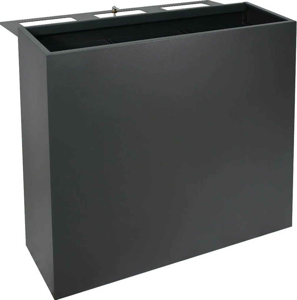 Pattumiera per Raccolta Differenziata 3 Scomparti Capacità 180 lt 90x30x80 cm in Acciaio Antracite...