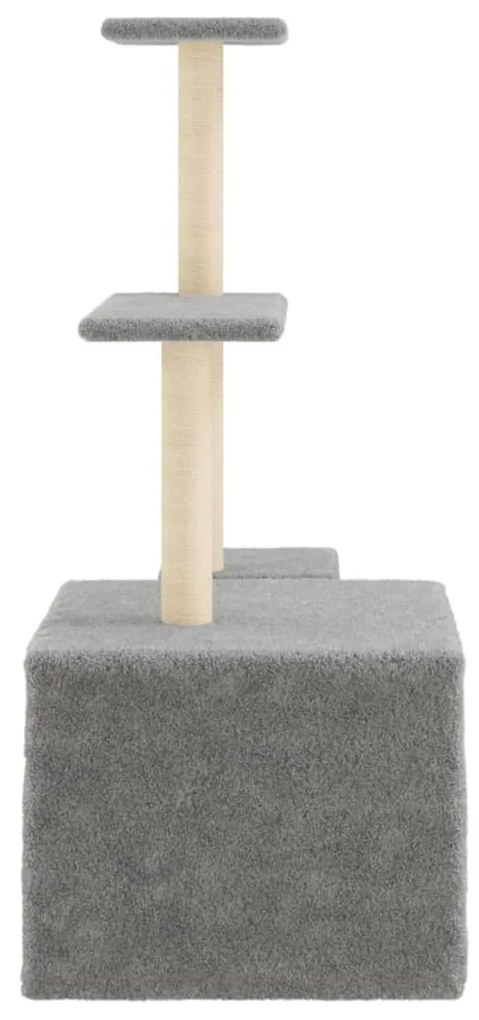 Albero per gatti con tiragraffi in sisal grigio chiaro 110 cm