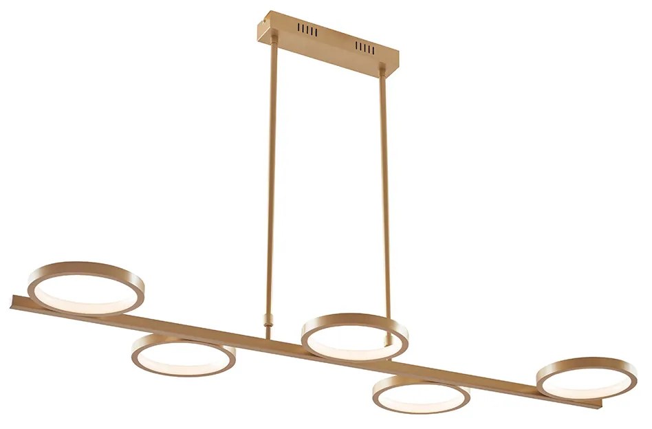 Lampada a sospensione moderna incl. LED dimmerabile a 3 livelli oro 5 luci - Vivé