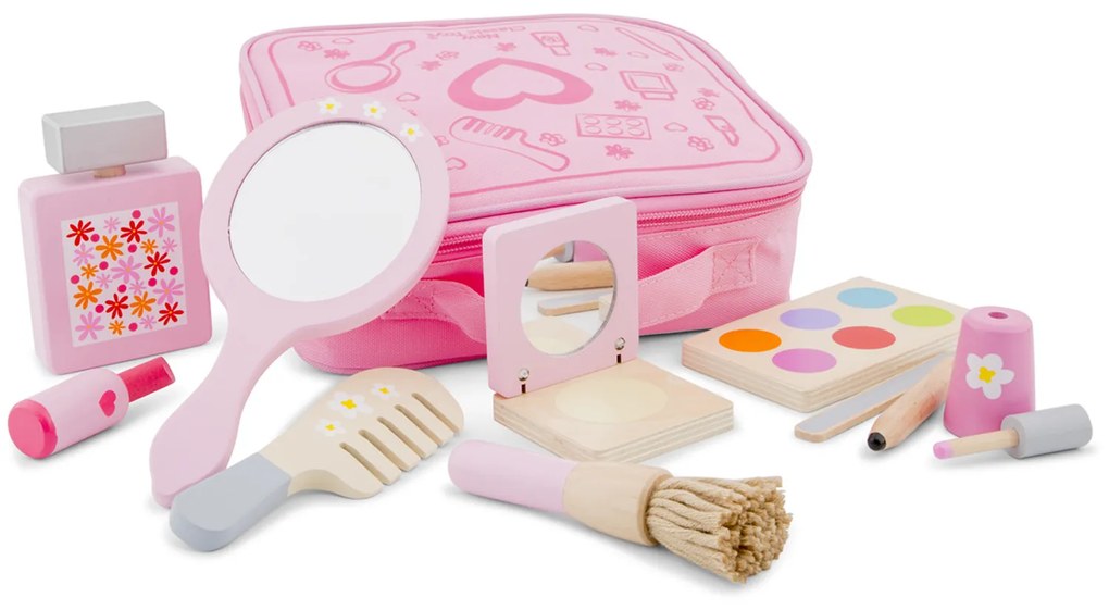 Set di trucchi in legno in valigetta