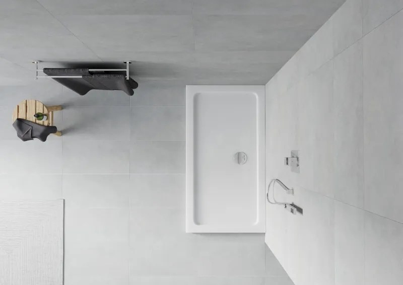 Mexen Flat piatto doccia rettangolare slim 120 x 70 cm, bianco, sifone cromato - 40107012