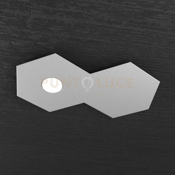 Hexagon applique-plafoniera 1 luce + 1 decorativo grigio 1142-1l1d-gr