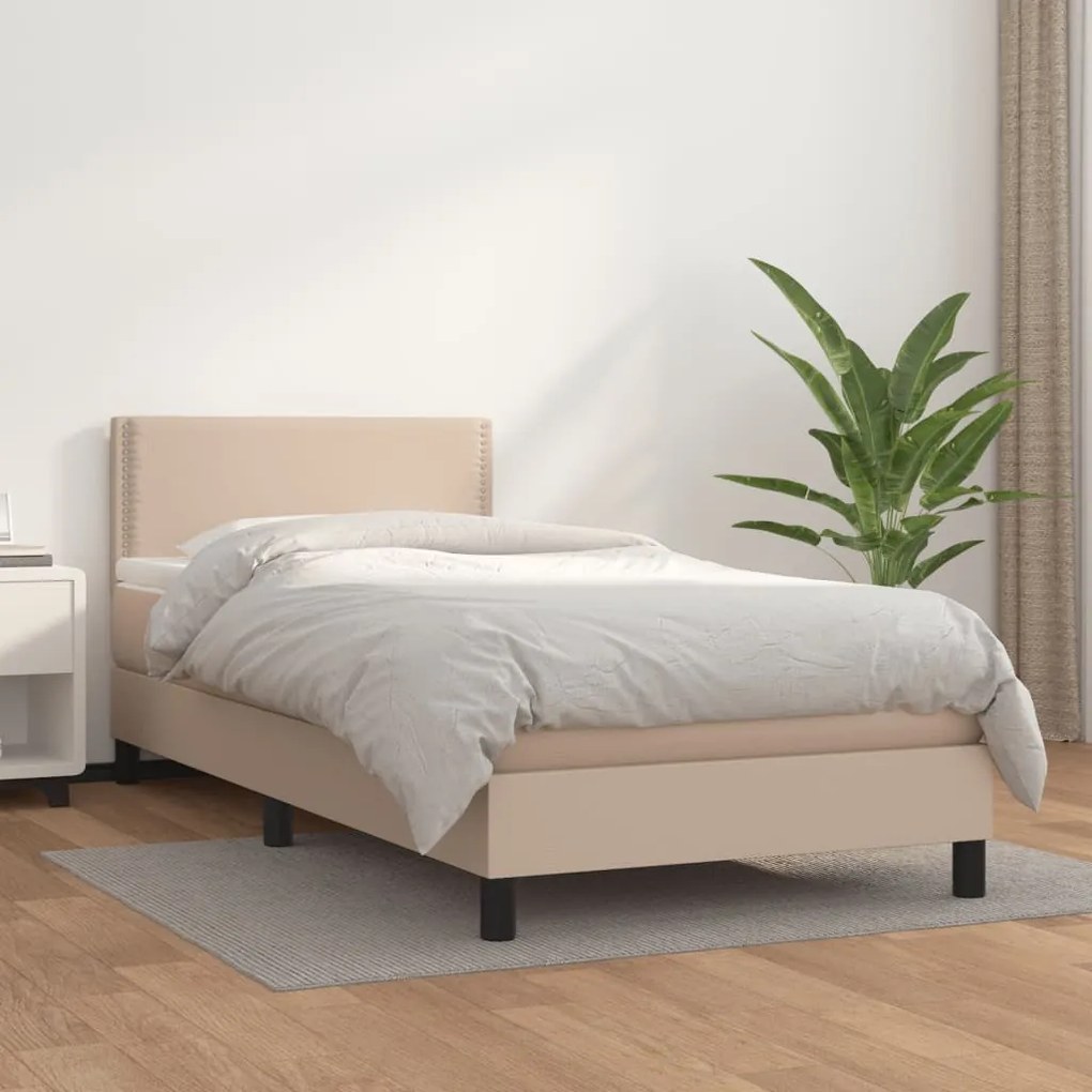 Giroletto A Molle Con Materasso Cappuccino 100x200cm Similpelle /