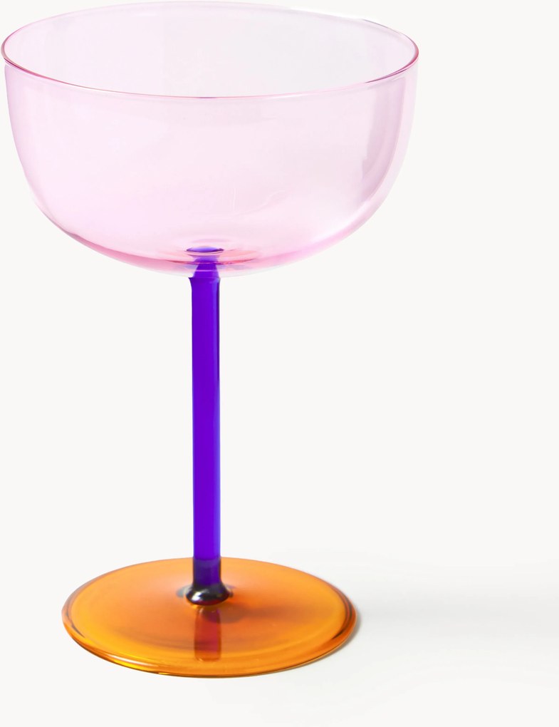 Set di 4 coppe da champagne in vetro soffiato Karisa