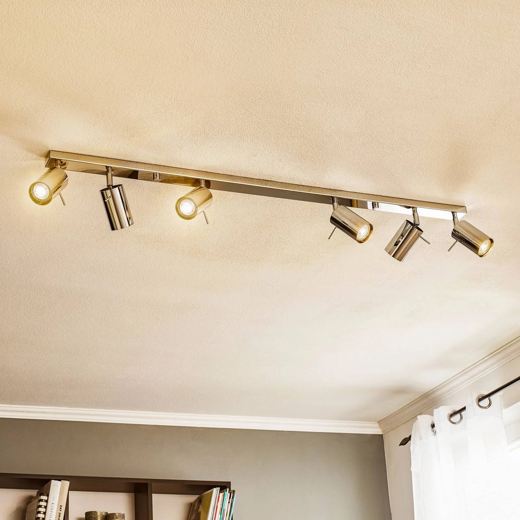 SOLLUX LIGHTING Faretto da soffitto Round, cromato, 6 luci lineari