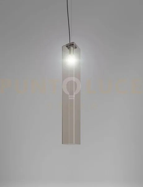 Tubes sospensione 90 fume' trasparente nickel opaco 1 luce  attacco...
