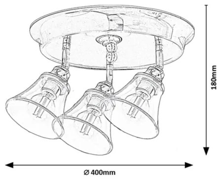 Rabalux 3210 - Faretto da bagno ANTOINE 3xE14/40W/230V IP44