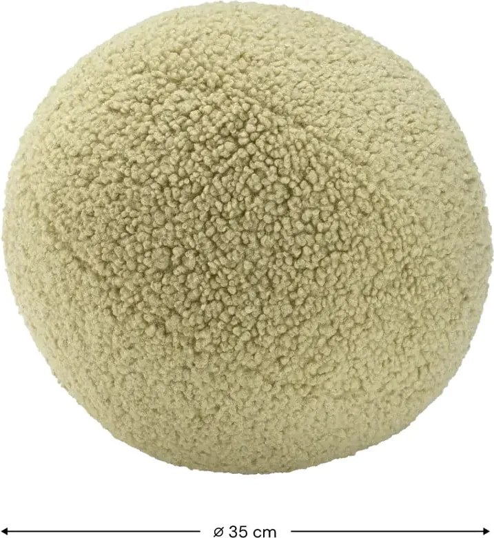 Cuscino per divano da bambini verde con rivestimento in bouclé Ball – Wigiwama