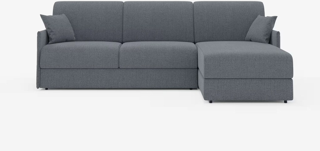 Evans Divano letto angolare con penisola contenitore - design compatto in tessuto smacchiabile T23