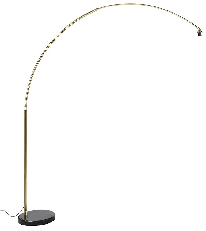 Lampada ad arco in ottone e base in marmo nero regolabile - XXL