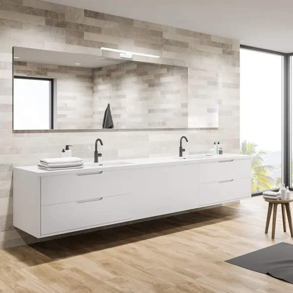 Applique da parete per bagno SHINE LED/7W/230V 40 cm IP44 bianco