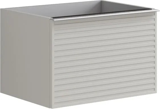 Mobile da bagno sospeso sotto lavabo Pixel stripes 2 cassetti L 60 x H 40 x P 45.5 cm grigio pastello laccato opaco, con maniglia alluminio brillante