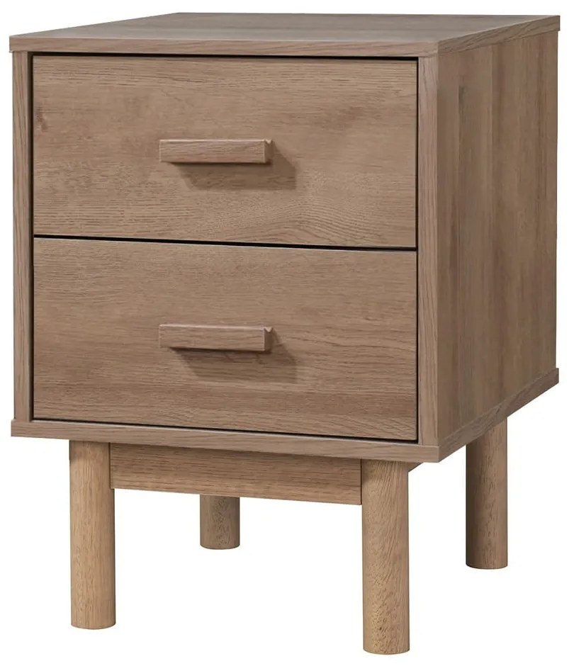 Comodino effetto rovere in colore naturale Melanie - Støraa