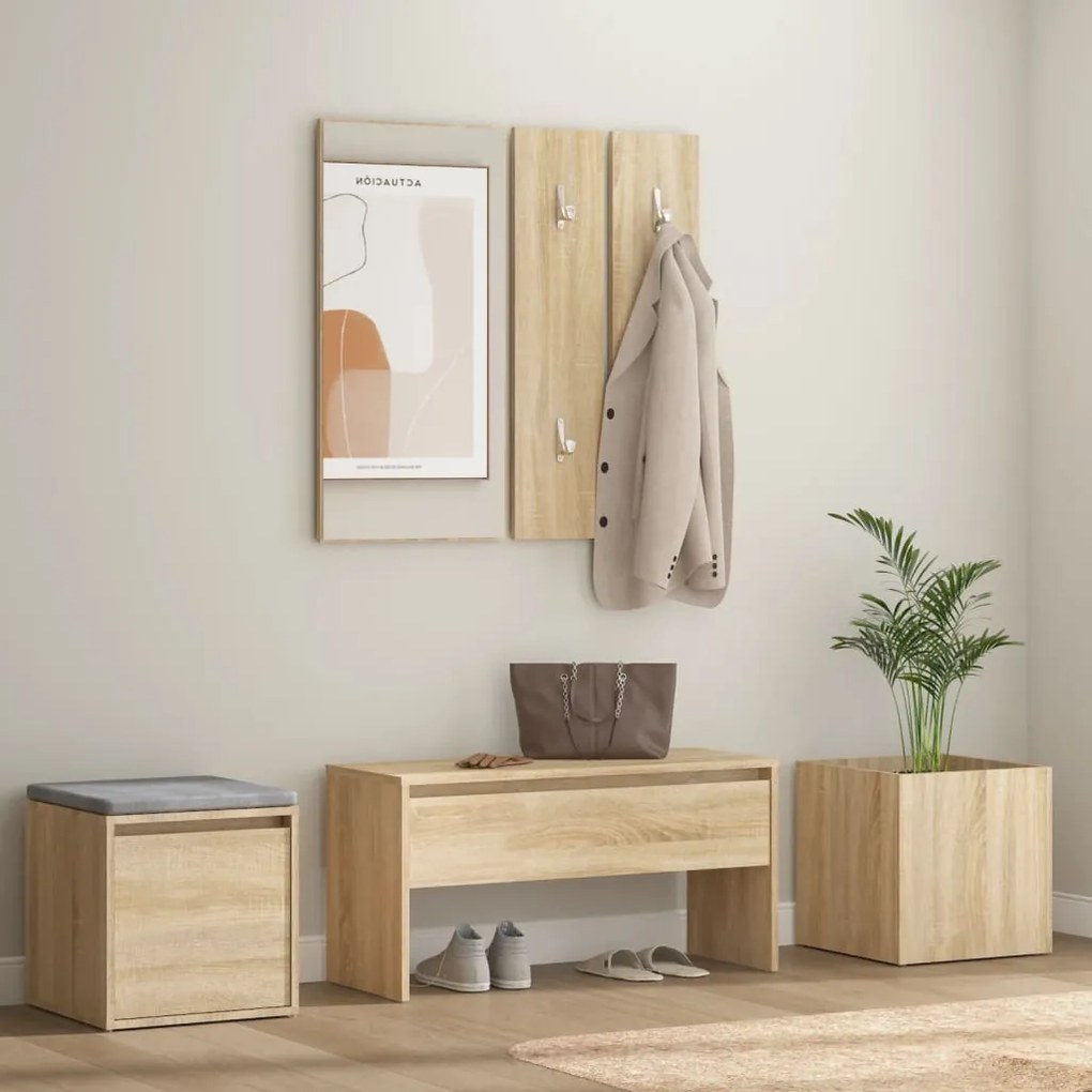 Set Di Mobili Da Corridoio Rovere Sonoma İn Legno Multistrato /